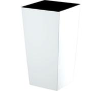 Macetas de plástico "Masiera" de KADAX, macetero, jardinera, con inserto, cuadrada, 35 cm, color blanco