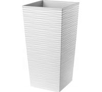 Macetas de plástico "Tuluza" de KADAX, macetero, jardinera, con inserto, cuadrada, 40 cm, color blanco