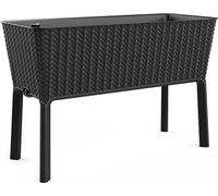 Macetas KETER Splendor, 120 litros, 114 x 50 x 76 cm, color grafito, modelo 255152