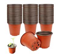 Macetas para vivero, 100 piezas de macetas pequeñas para vivero, plántulas de plástico engrosadas de 5, 3 pulgadas de ancho con orificio de drenaje, macetero para plantas de interior y exterior