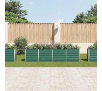 Macetero alto de 320 x 40 x 77 cm, acero galvanizado, color verde