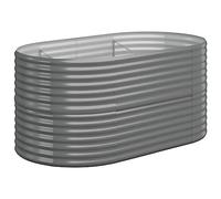 Macetero alto de acero con recubrimiento en polvo, 152 x 80 x 68 cm, color gris, maceta grande para jardín, balcón, parques, terraza
