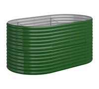 Macetero alto de acero con recubrimiento en polvo, 152 x 80 x 68 cm, color verde, maceta grande para jardín, balcón, parques, terraza