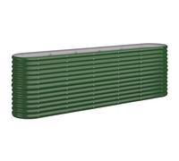 Macetero alto de acero con recubrimiento en polvo, 224 x 40 x 68 cm, color verde, maceta grande para interior, grande, para balcón, terraza, parques, patio