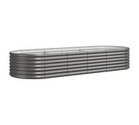 Macetero alto de acero con recubrimiento en polvo, 224 x 80 x 36 cm, color gris, maceta grande para jardín, balcón, parques, terraza