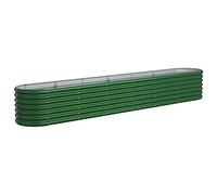 Macetero alto de acero con recubrimiento en polvo, 260 x 40 x 36 cm, color verde, maceta grande para interior, grande, para balcón, terraza, parques, patio