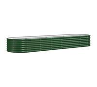 Macetero alto de acero con recubrimiento en polvo, 296 x 80 x 36 cm, color verde, maceta grande para jardín, balcón, parques, terraza