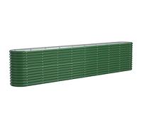 Macetero alto de acero con recubrimiento en polvo, 332 x 40 x 68 cm, color verde, maceta grande para interior, grande, para balcón, terraza, parques, patio