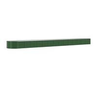 Macetero alto de acero recubierto de polvo, 620 x 80 x 36 cm, color verde, maceta grande para jardín, balcón, parques, terraza