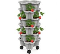 Macetero Apilable para Fresas, 6 Niveles Macetas Verticales Jardín