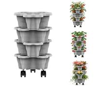 Macetero Apilable Para Fresas, Macetero Vertical De 4/5 Niveles, Torre Apilable Para Fresas Que Ahorra Espacio, Macetas Con Protección UV Para El Cultivo De Hortalizas, Ideal Para El Jardín, E l Patio