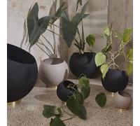 Macetero AYTM Globe, Ø 43 cm, negro, aluminio, acero