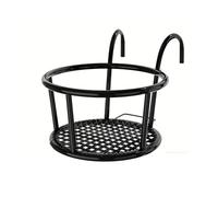 Macetero colgante para barandillas, maceta de metal con ganchos, maceta redonda para balcón para patios, jardines, decoración al aire libre