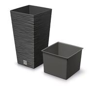 Prosperplast Macetero colección Furu antracita con depósito 20 x 20 x 38 cm 5 L
