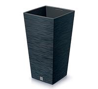 Prosperplast Macetero Colección Furu - Antracita con depósito, 26,5 x 26,5 x 50 cm, 11 L