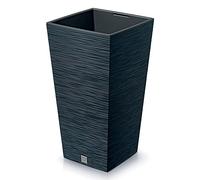 Macetero Color Antracita, con depósito, colección Furu, de 29,5 x 29,5 x 55 cm, Capacidad de 14 L.