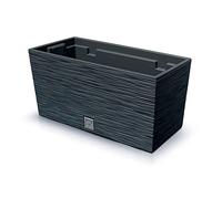 Macetero color antracita, con depósito, colección FURU, de 39,5 x 18,5 x 19,5 cm, capacidad de 8 L.