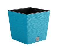 Prosperplast Macetero colección Furu Azul escandinavo con depósito 24x24x23,5 cm 7,5 L