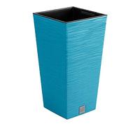 Macetero Color Azul escandinavo, con depósito, colección Furu, de 26,5 x 26,5 x 50 cm, Capacidad de 11 L.