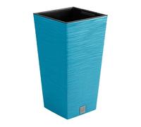 Macetero Color Azul escandinavo, con depósito, colección Furu, de 34,5 x 34,5 x 66 cm, Capacidad de 24 L.