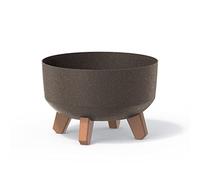 Macetero Color café, con Patas Desmontables, Redondo, colección Gracia de 23,5 x 23,5 x 15,5 cm, Capacidad de 3,8 L.