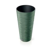 Prosperplast Macetero Furu con depósito y relieve 25 x 25 x 48 cm 7,5 L Verde Tierra