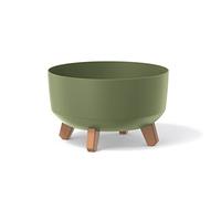Macetero color verde tierra,sin depósito , colección GRACIA de 28,5 x 28,5 x 17,7 cm, capacidad de 6,8 L.