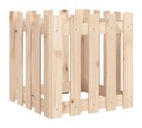 Macetero con diseño de valla de listones, 50 x 50 x 50 cm, madera maciza de pino, maceta grande, maceta grande para interior, para balcón, parque, patio o jardín