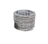 MACETERO DE GRASS CON CUERDA DE MAIZ COLOR GRIS 17x12x16
