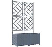 Macetero de Jardín 2 uds. Gris Claro 80 x 40 x 143 cm PP