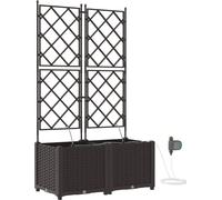 Macetero de Jardín 2 uds. Marrón 80 x 40 x 142 cm PP
