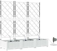 Macetero de Jardín 3 uds. Blanco 120 x 40 x 126 cm PP