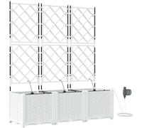 Macetero de Jardín 3 uds. Blanco 120 x 40 x 142 cm PP