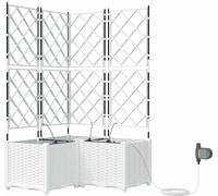 Macetero de Jardín 3 uds. Blanco 80 x 80 x 142 cm PP