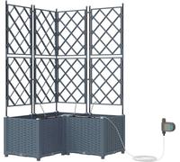 Macetero de Jardín 3 uds. Gris Claro 80 x 80 x 142 cm PP