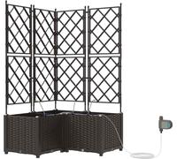 Macetero de Jardín 3 uds. Marrón 80 x 80 x 142 cm PP