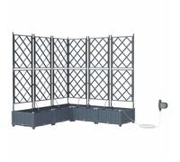 Macetero De Jardín 5 Pcs Gris Claro 120 X 120 X 126 Cm Plástico Vidaxl