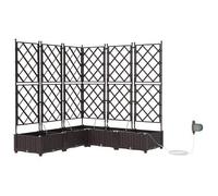 Macetero De Jardín 5 Pcs Marrón 120 X 120 X 126 Cm Plástico Vidaxl