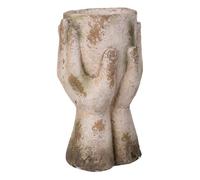 Macetero decorativo color beige, 33x19x40 cm