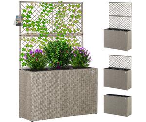 Macetero enredadera poliratán crema 83x305x146cm