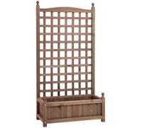 Macetero Outsunny con - de Flores - Macetero de Pie - dim. 64L x 28W x 120H cm Inserciones de Riego Incluidas Madera de Tratada