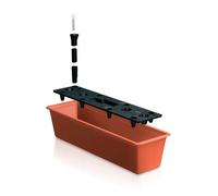 Macetero para balcon prosperplast 11 l en color terracota con sistema de riego 60 x 18 x 14 cm