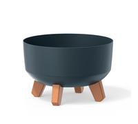Macetero Prosperplast GRACIA Antracita con Relieve y Patas Extraíbles de 23,5 X 23,5 X 18,7 Cm