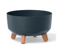 Macetero Prosperplast GRACIA Blanco Roto con Relieve y Patas Elegantes de 28,5 X 28,5 X 17,7 Cm