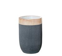 Macetero resina color granit0 con borde simulacion madera 40x61cm hueco: 14, 33x34cm