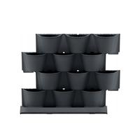 Macetero vertical Prosperplast Cascade Garden de plastico en color antracita 68,5 (largo) x 19 (ancho) x 54,6 (alto) cm