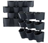 Macetero vertical Prosperplast Cascade Wall de plastico en color antracita 67 (largo) x 17,7 (ancho) x 57 (alto) cm