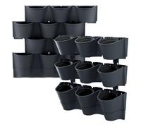 Macetero vertical prosperplast cascade wall de plastico en color antracita 67 (largo) x 17,7 (ancho) x 57 (alto) cm