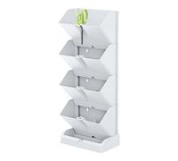 Macetero vertical Prosperplast Mini Cascade de plastico en color blanco 19,5 (largo) x 11,4 (ancho) x 47,5 (alto) cm con tijeras de jardin White 19.5x11.4x47.5