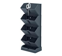 Macetero vertical Prosperplast Mini Cascade de plastico en color blanco 19,5 (largo) x 11,4 (ancho) x 47,5 (alto) cm con tijeras de jardin Anthracite